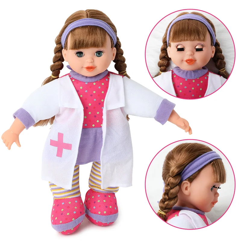 14 pulgadas bebe reborn Dolls simulación de sonido de instrumentos Médicos Realista Bebé muñeca de 36 cm de suave Silicona Enfermera de la ropa de la Muñeca para los Juguetes de niña 4