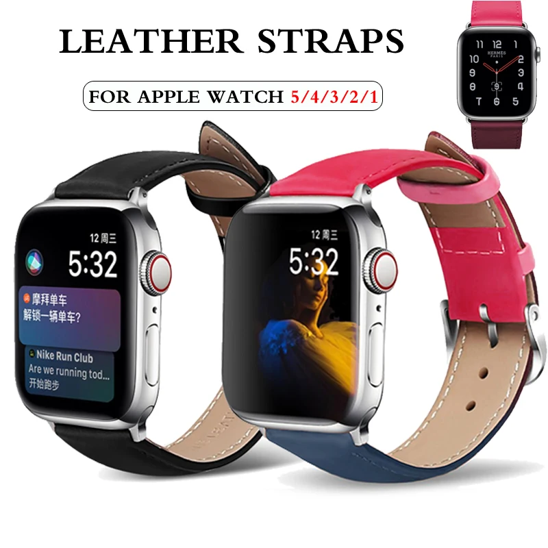 Correa para Apple de la banda de reloj de 44 mm 40 mm apple watch 5 4 3 2 1 classic de cuero de la pulsera de la correa correa correa iwatch de banda de 42 mm 38 mm 4