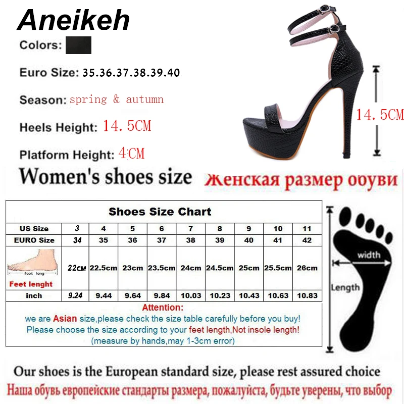Aneikeh de la Moda de la Serpentina de las Mujeres Sandalias Super Alto Talón Abierto El Toe Sandalias de Gladiador Delgada Talón del club Sexy Sandalias de Bombas Zapatos 4