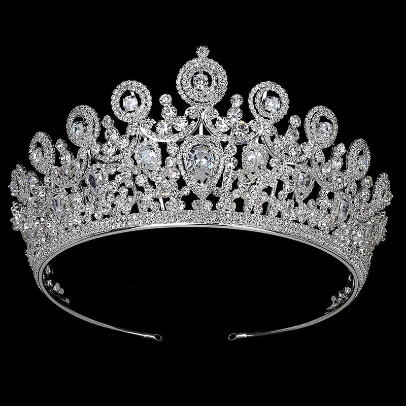 Tiaras y la Corona HADIYANA Vintage de Lujo discreto de Flores de la Boda Accesorios para el Cabello Pelo de la Joyería de Circón BC3747 Corona de Princesa 4