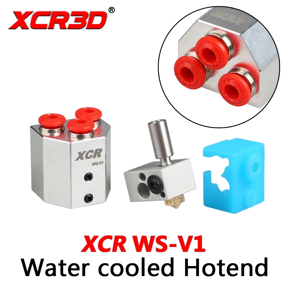 Impresora 3D de Piezas hotend XCR WS-V1 refrigerado por agua de color único Cabezal de Impresión con silicona calcetines kit de extrusora 1.75/0,4 mm de la boquilla 4