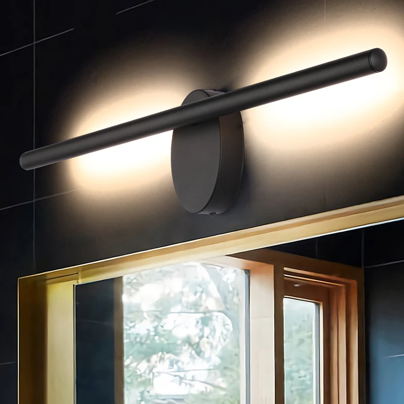 360 grados giratoria lámpara de pared nórdicos restaurante café de la luz decorativa américa negra luz del cuarto de baño 55 cm 8W 4
