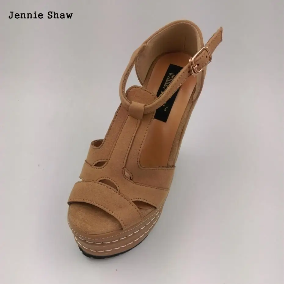 16cm de Alto Talones Sandalias de las Mujeres Sandalias de Plataforma Color Caramelo Zapatos Para las Mujeres Sys-1114 4