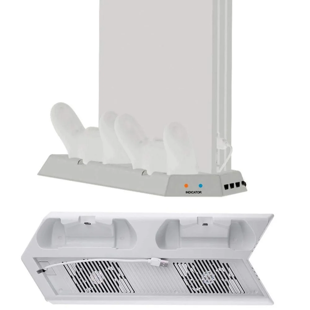 Soporte Vertical para PS4 Pro V2 Ventilador de Refrigeración,el Controlador de Carga de la Estación de Base para Playstation 4 Pro de la Consola,Cargador,Enfriador de Pie 4