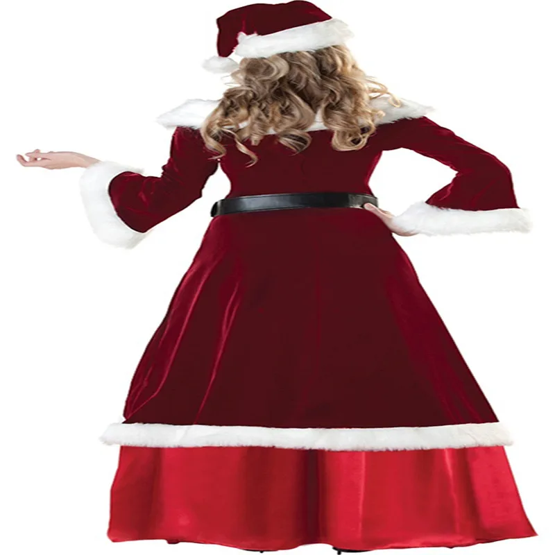 Conjunto Completo De La Navidad Trajes De Santa Claus Para Adultos Rojo De Navidad Ropa De Santa Claus Traje Traje De Lujo, Con Barba Blanca 4