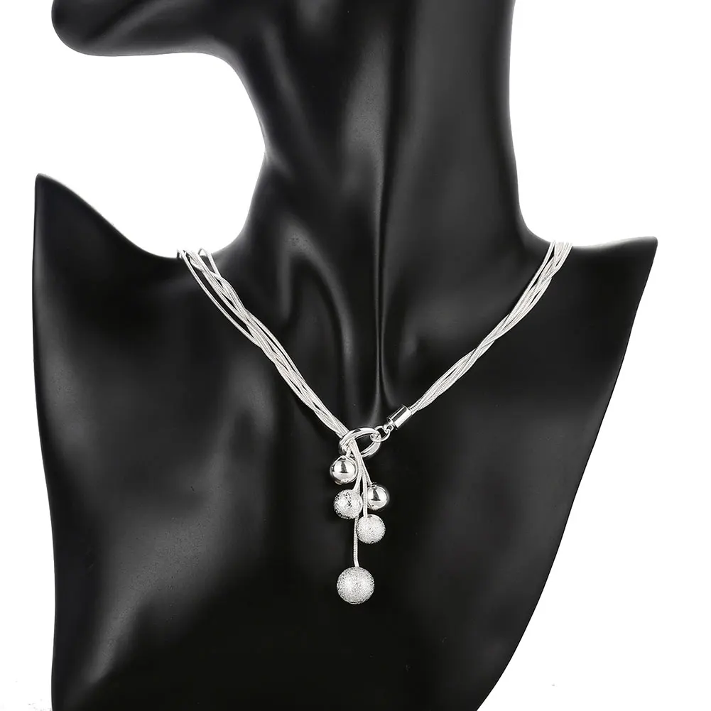 INALIS cuenta Redonda Flash Colgante Collares Simple Y Elegante Multi-Línea Unisex Collar de Ajuste de Fiesta de Prom de la Moda de la Joyería Regalos 4