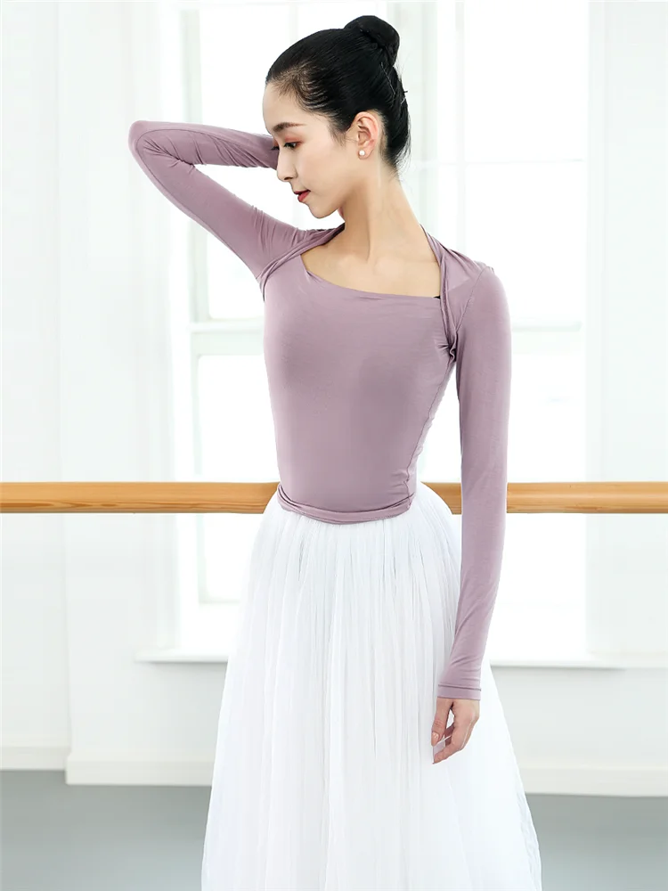 El otoño y el Invierno de Baile Vestido de Caliente la parte Superior de las Mujeres Adultas Cuerpo de Gimnasio Ballet Traje Modal Ejercicio de la Ropa de Manga Larga Mujer 4