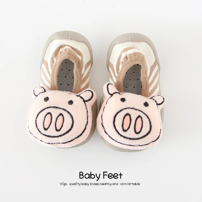 Chica Calcetines de Niños de Zapatillas para Bebé Bebé Suave antideslizante Zapatos de Niño de las Niñas de Bebé Calcetín Zapatos de los Niños de los Animales Suela Blanda Zapatos de Goma 4