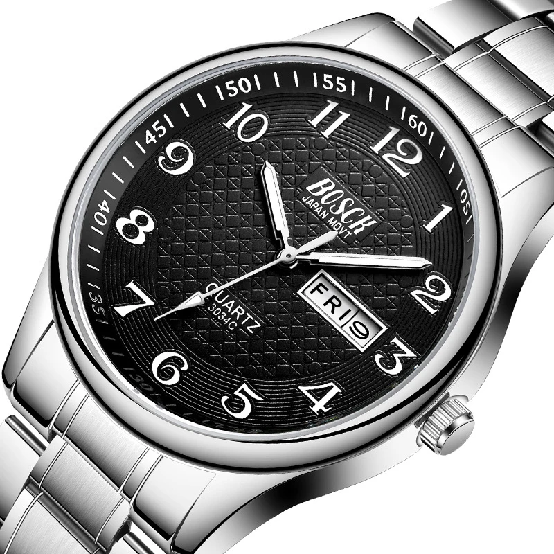 Reloj de los hombres de Lujo Completa de Acero Relojes de Moda de Cuarzo reloj de Pulsera Impermeable Fecha Masculino Reloj de Relogio Masculino Relojes Para Hombre 4