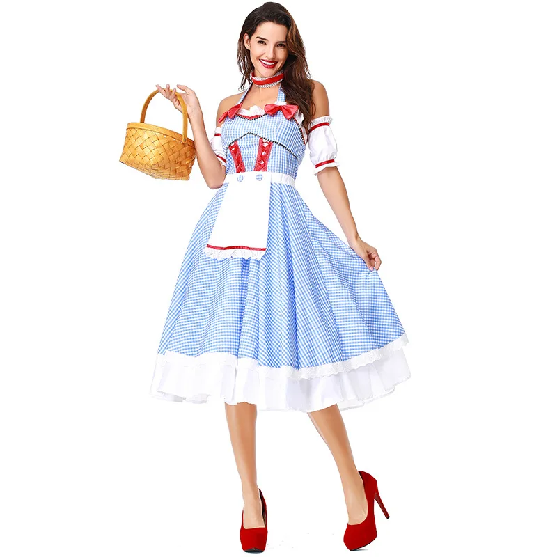 Adulto Estilo Vintage de El mago de OZ Dorothy Disfraz para Mujer Disfraces de Halloween para las Mujeres Chicas de la Película Dorothy Traje de Vestir 4