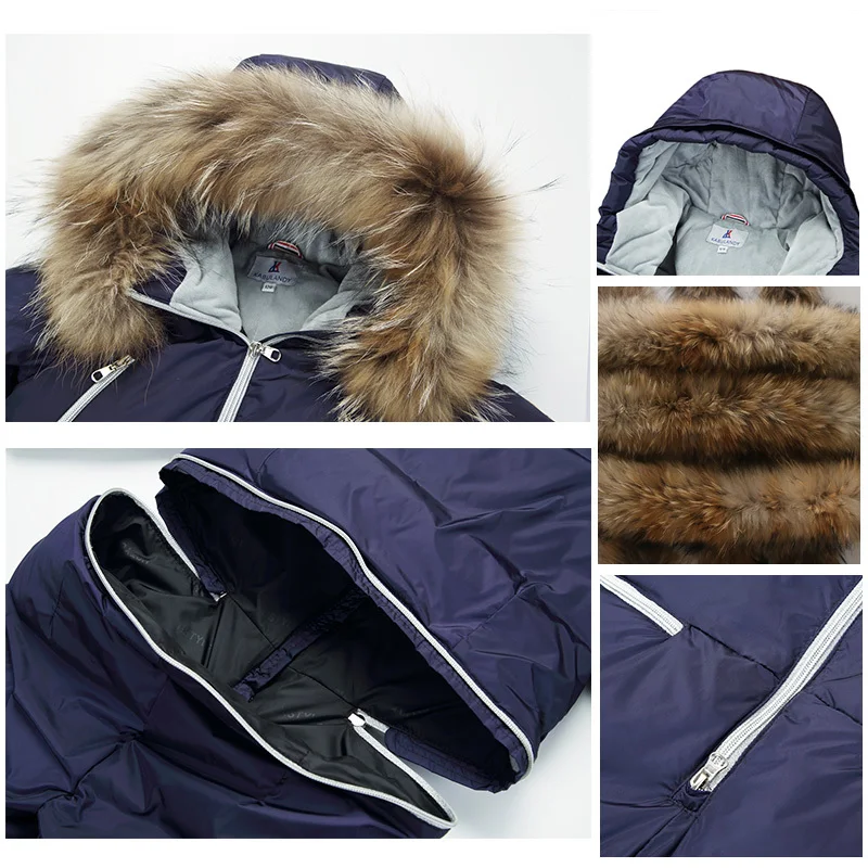 -30 ruso de alta calidad abrigo de Invierno traje de nieve 2020 Pato Abajo Chaqueta de las Muchachas de la Ropa de la ropa de Escalada Para los Niños los Niños Mono 4~10 años 4