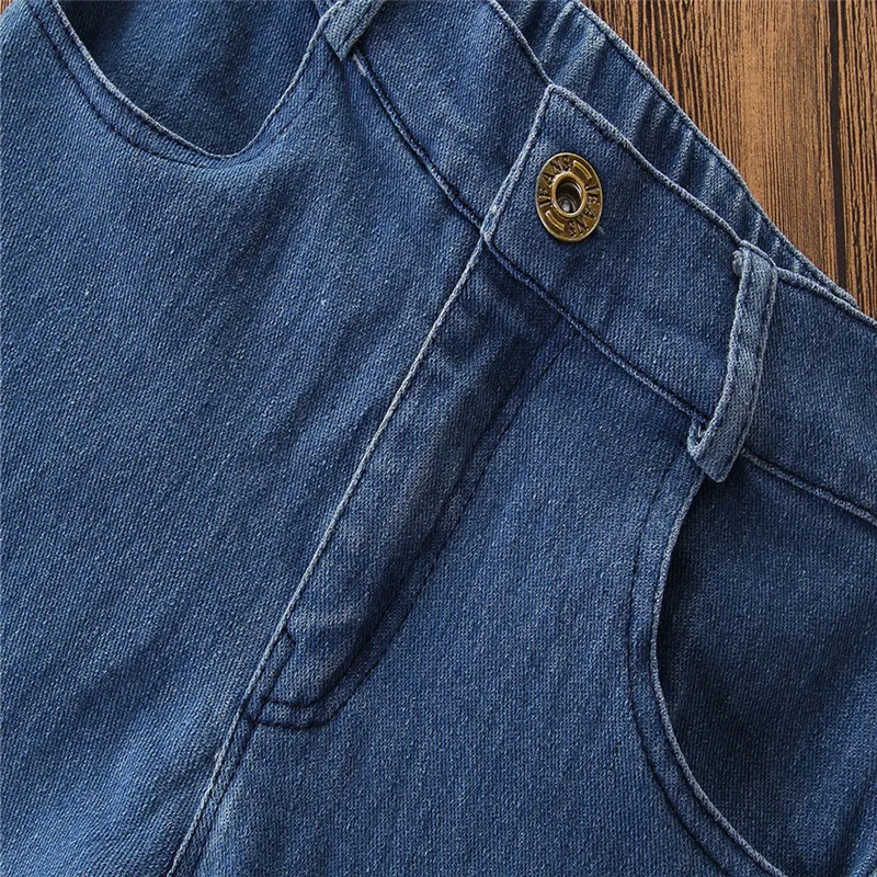 Las Niñas de bebé de Pantalones Vaqueros 2020 Primavera Nueva Moda de Algodón de Mezclilla Skinny en color Azul de la Borla Pantalones fondo los Pantalones de Campana de 2 hasta 7 años de Niño Ropa 4