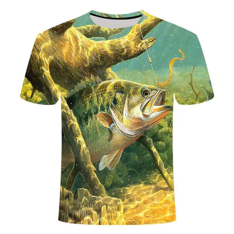 2020 de pesca nuevos camiseta de estilo casual Digital de peces en 3D de Impresión t-shirt Hombres Mujeres camiseta de Verano de Manga Corta O-cuello Tops y Camisetas s-6xl 4