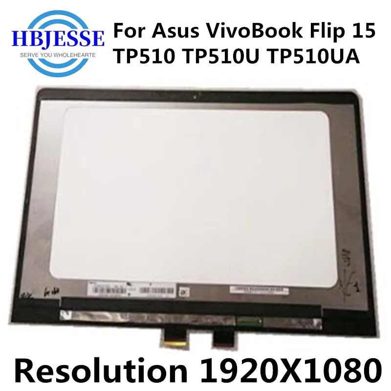 Asus VivoBook Flip 15 TP510 TP510U TP510UA FHD 1920x1080 Pantalla LCD de Pantalla Táctil del Panel de Cristal de la Asamblea 4
