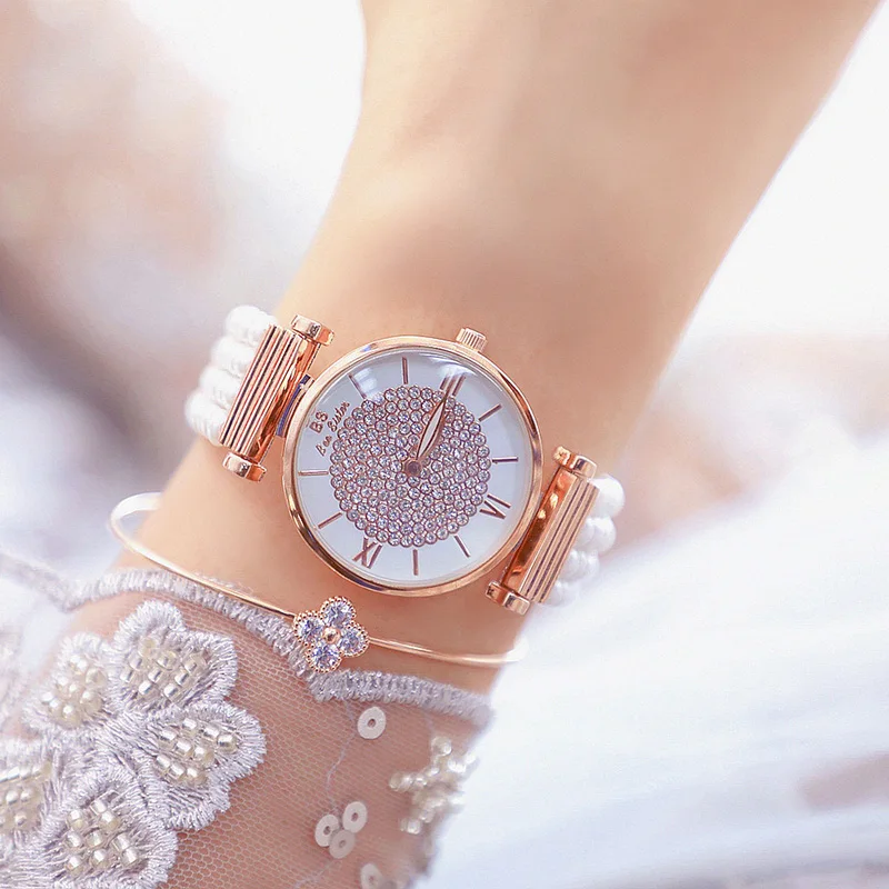 Zegarki Damskie 2019 Mujeres Relojes de Cuarzo de Lujo de la Pulsera de la Perla Elegante Vestido de Relojes de las Señoras reloj de Pulsera de Relogios Femininos saat 4