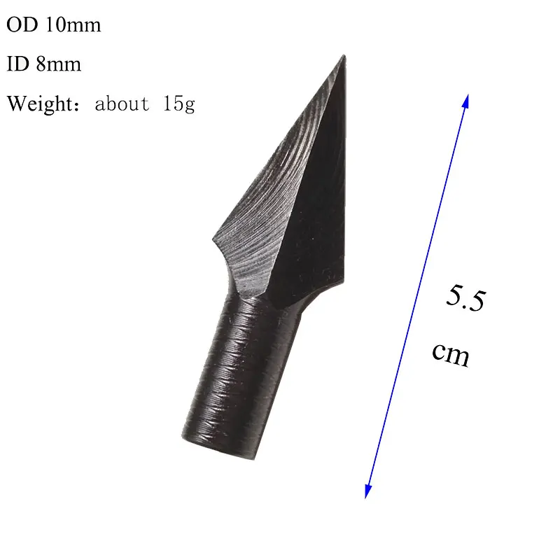 3/6/12pcs punta de Flecha de tiro con arco Tradicional Broadhead ID8mm OD9mm de Bambú Flecha de Madera de Flecha de Destino punta de Flecha de Tiro Accesorios 4
