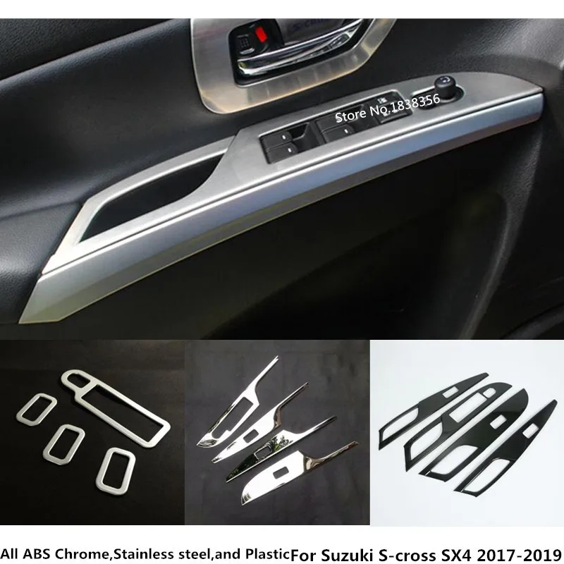 Para Suzuki S-Cross SX4 Scross 2017 2018 2019 2020 la Ventana de la Puerta Interior de Cristal Panel Apoyabrazos Levante el Interruptor de Botón Marco de Moldeo 4