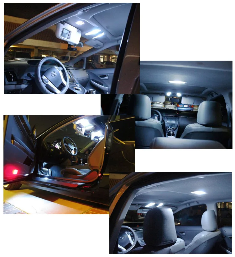 AutoEC 24 SMD 5050 Luz de techo con una guirnalda T10 ba9s 3 adaptadores de coche led Luces de Lectura en la cúpula de los bulbos de las lámparas blanco azul 10pcs #LL12 4