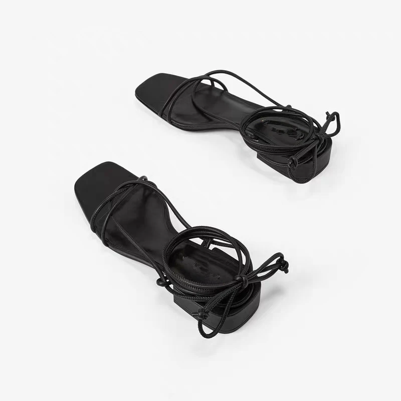 Secó las mujeres zapatos de mujer sandalias de ins blogger de moda de inglaterra sólido simple roma 2020 verano sandalias de tacón de las mujeres zapatos de mujer 4