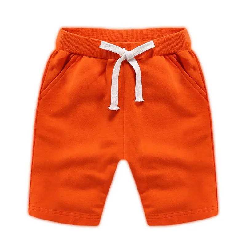 2021 de verano para niños cortos de niños del bebé sólido europeos y americanos cintura elástica pantalones cortos pantalones cortos de los niños para 18M-9Y 4