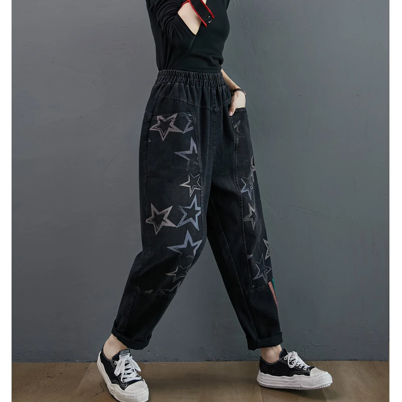 Max LuLu Nueva 2020 Diseñadora Coreana De Invierno Para Mujer De La Elástica Del Dril De Algodón Pantalones De Las Señoras Sueltas Rayas De Piel Jeans Caliente De Gran Tamaño, Pantalones Harem 4