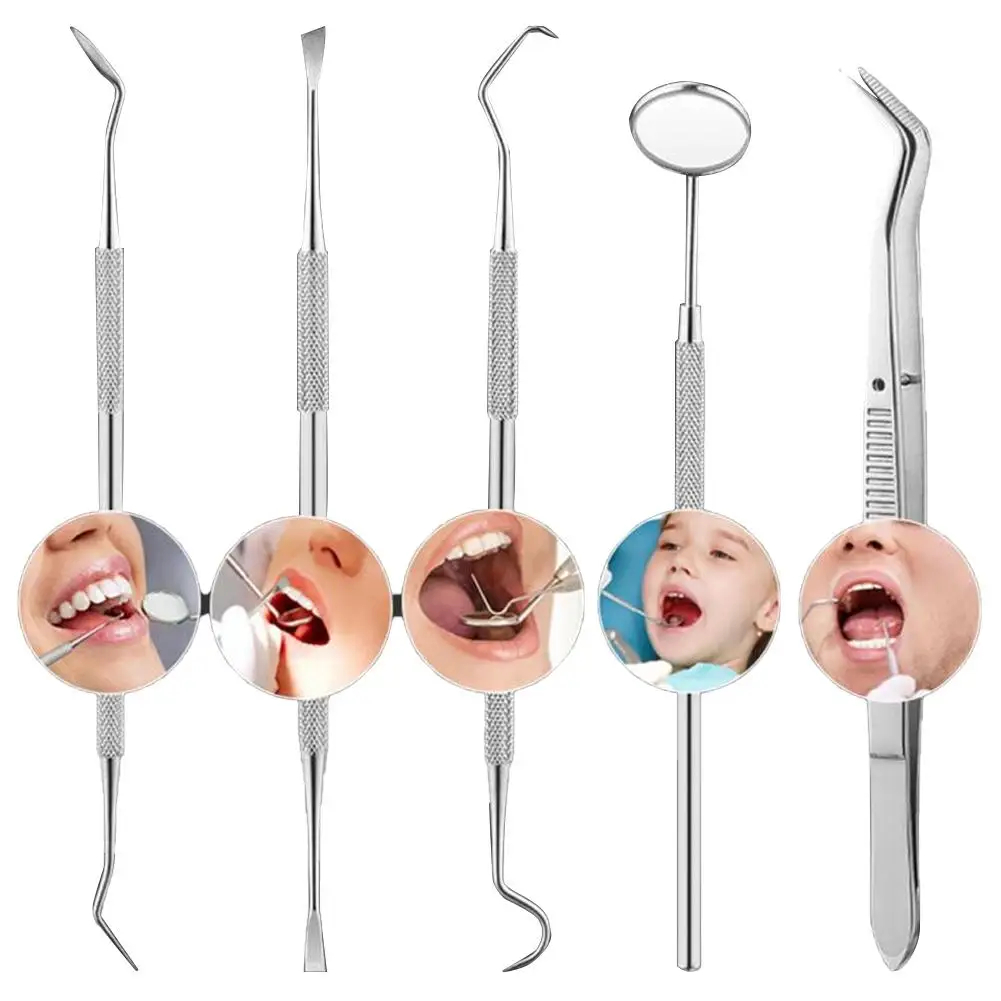 6pc Higiene Dental Kit de herramientas de Dentista Sarro Rascador Escarificador Equipo Dental Cálculo de la Placa de Remover la Limpieza de los Dientes Oral Herramienta de Cuidado 4