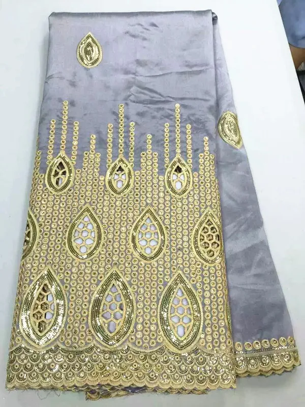 5 m/lote de Lujo de oro de lentejuelas decoración de encaje con el vino de África george tela de encaje por parte de la ropa OG40-1 4