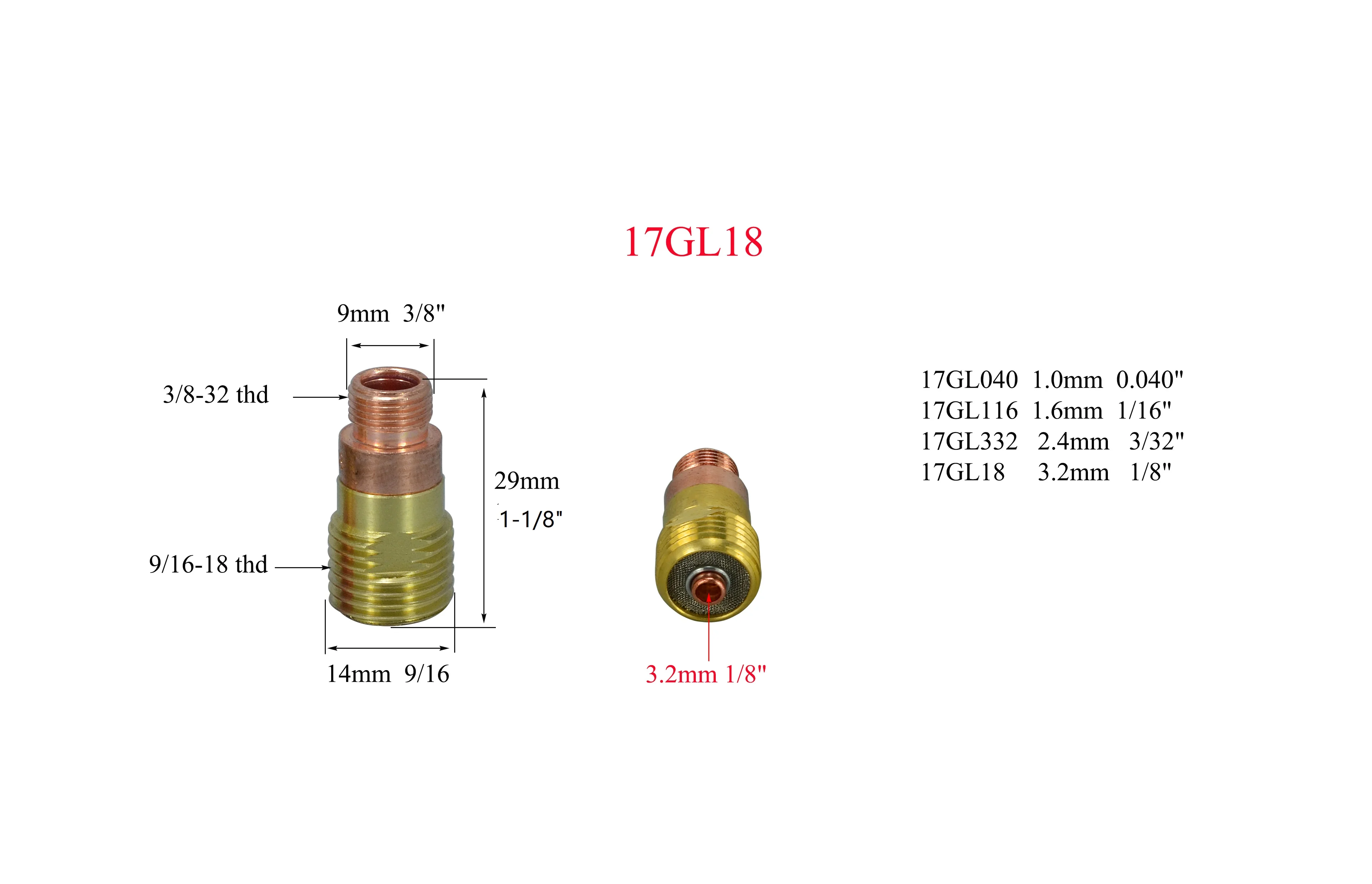 TIG KIT de Rastrojo de Gas Lente 17GL18 3.2 mm & #10 de Pyrex de la Copa del Alúmina de la Boquilla de Consumibles Accesorios Ajuste WP 17 18 26 Soldador de TIG 12PCS 4
