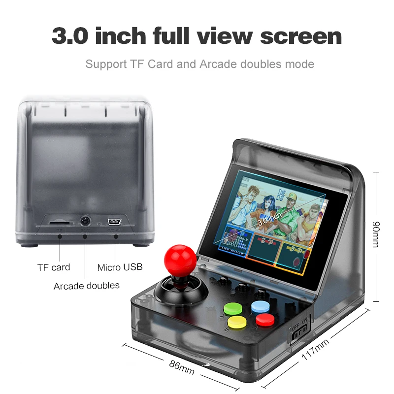 ZOMTOP de 32 Bits de Arcade Retro Mini Consola de juegos de Vídeo de 3.0 Pulgadas, Construido En el 520 Juegos de Mano Juego de Consola de la Familia Chico de Juguete de Regalo 4