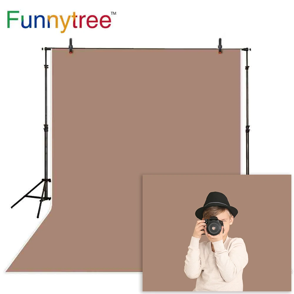 Funnytree la fotografía de fondo de color gris marrón Bebé de año nuevo color sólido telón de fondo de estudio fotográfico sesión de fotos photobooth photophone 4