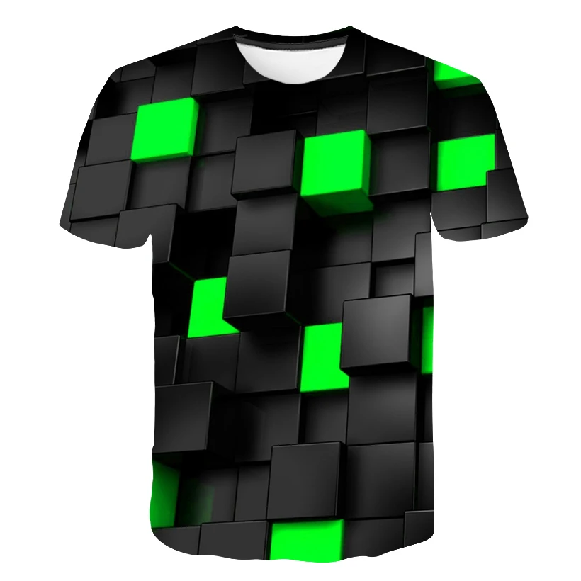 2020 Nuevas tridimensional vórtice de camisetas de niñas y niños de Verano de la Impresión 3D Casual 3D Camiseta Tops Camiseta para el verano 4