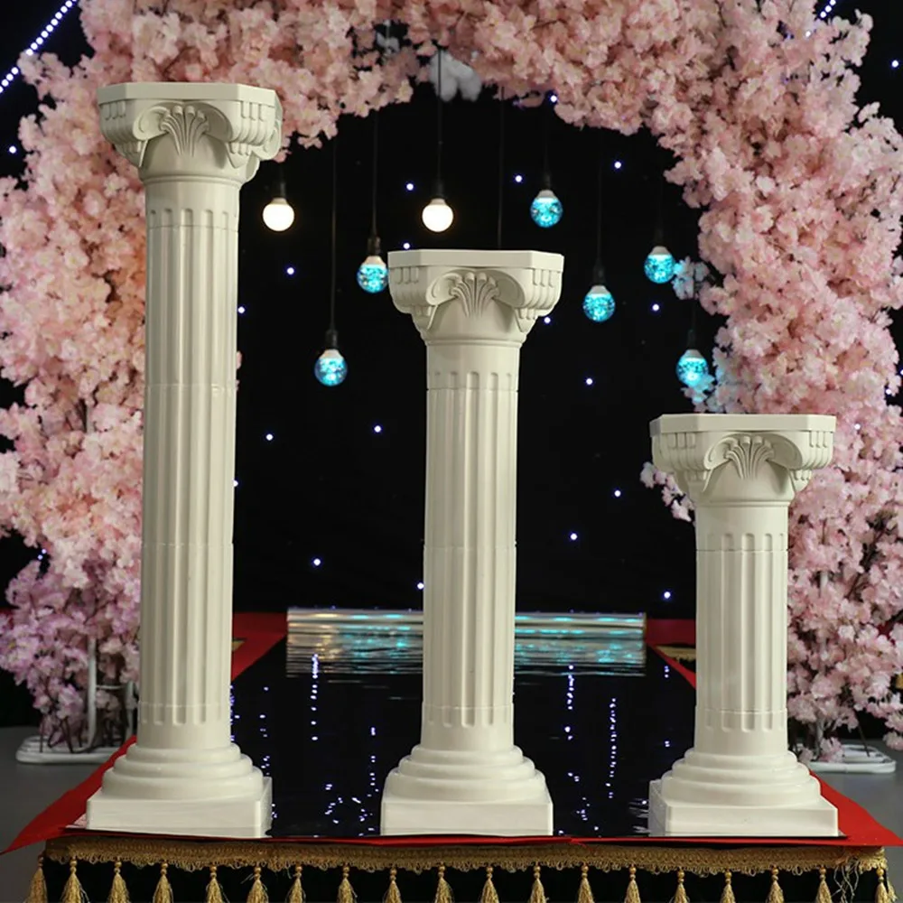 65cm/113 cm de la Boda Decoración de la columna romana de Plástico blanco de Roma pilares Parte de la flor tenedor del Soporte LED de la iluminación de la Fotografía Props 4