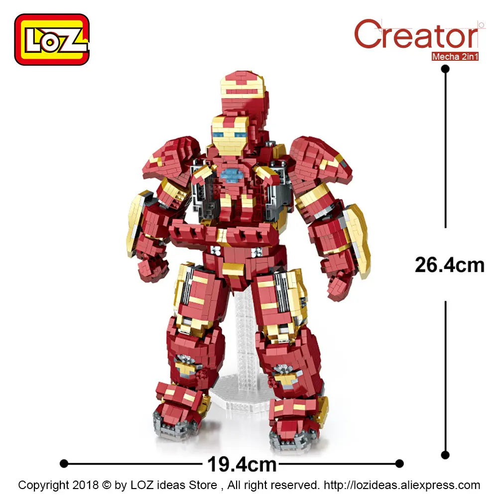 LOZ Diamante Bloques de Construcción de Mecha de Hierro Robot 2 En 1 Super Héroe de Ladrillo Superhéroe de las Figuras de Acción de Juguetes para los Niños de BRICOLAJE Kid Boy 9045 5