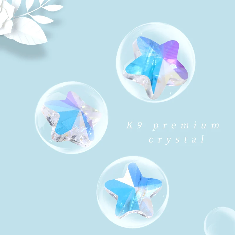 Forma de la estrella de Agujero de Cristales de diamantes de Imitación de K9 Cristal Suelta diamantes de Imitación de Pulseras Aretes Accesorios de la Joyería de BRICOLAJE, Manualidades diamantes de Imitación 5