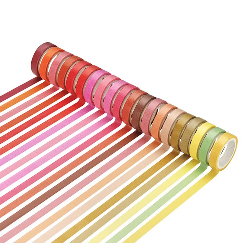 60 Pcs/lot arco iris de Color Sólido Decorativo Adhesivo de Cinta de Enmascarar Washi Tape Set de BRICOLAJE de Scrapbooking de la etiqueta Engomada de la Etiqueta de Papelería 5
