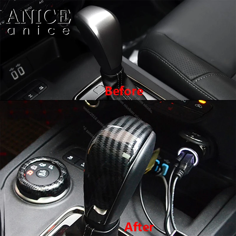 De Fibra de carbono de Color Engranaje de la palanca de cambios Decorador de la Tapa de Ajuste para Mazda BT-50 BT50 2012 2013 2016 2017 2018 2019 EN 5