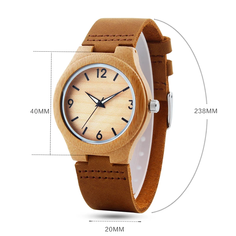 Madera de bambú Ver a las Mujeres de los relojes de las señoras reloj de pulsera de cuero reloj de Pulsera de Lujo de la Marca relogio femininos 2020 Reloj de Cuarzo 5