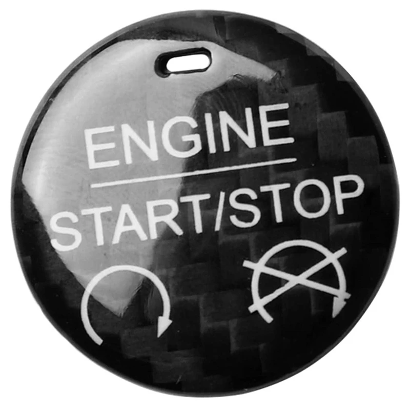 Motor de auto Start Stop Botón de la etiqueta Engomada de adorno de Interiores de Ford Mustang-2019 de Fibra de Carbono 5