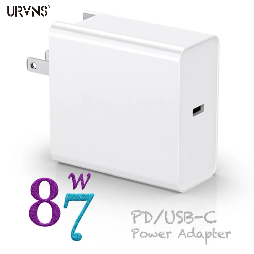 URVNS 87W USB C EP Cargador de Tipo C Rápido Cargador de Pared de la Entrega de Energía eléctrica Plegable Adaptador Para MacBook Samsung Nexus ASUS Acer Dell 5