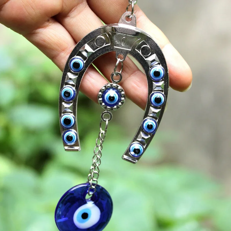 Turco Azul De Los Ojos De Los Ornamentos Elefante Colgante De Pared De La Decoración De Vidrio Mal De Ojo Colgantes De La Bendición De La Decoración Del Hogar Accesorios 5