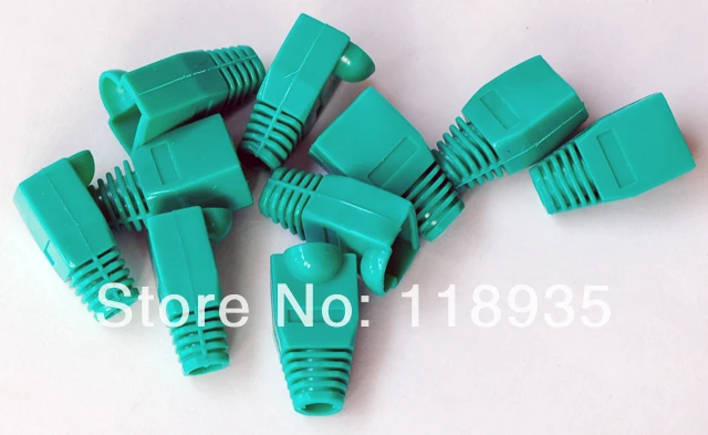 (100pcs/pack) de varios colores Cable de Botas de Mangas Tapas para Red RJ45 para cable Redondo tapones con Pestillo de protección - 9 colores 5