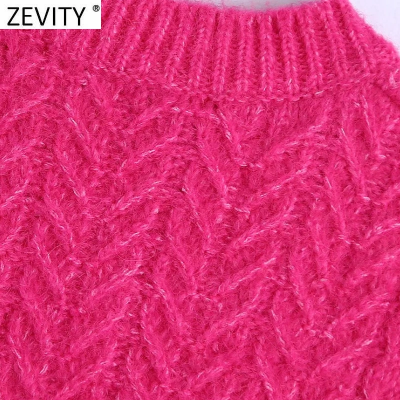 Zevity La Primavera De Las Mujeres De La Moda De Sólidos Crochet Casual Slim Tejido De Punto Suéter De Mujer Chic O Cuello Sin Mangas Del Chaleco 