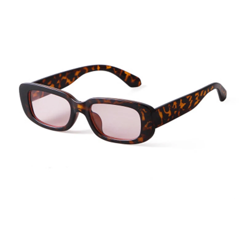 HEISKING 2020 Plaza pequeñas Gafas de sol de las mujeres de los hombres de Viajes Vintage Retro Oculos Rectángulo de Leopardo Lunette De Soleil Femme 5