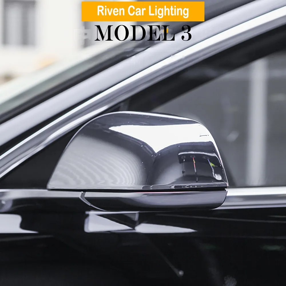 Para Tesla Model 3 Espejo Retrovisor Cubierta de Tapas de Coche Calefacción Espejo de Protección de Pegatinas de Bienes de la industria Automotriz Accesorios de Decoración 5