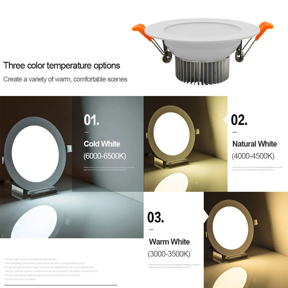 [DBF]Carcasa de color Blanco LED Downlight Empotrado de Alto brillo SMD 5730 3000K/4000K/6000K Punto del Techo de la Lámpara de Iluminación Interior del Hogar de la CA 220V 5