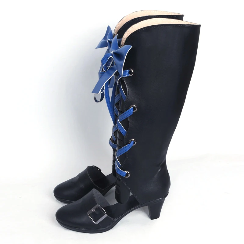 Nuevo Black Butler Kuroshitsuji Ciel Phantomhive Cosplay Botas w/Azul Bowknot de Anime Cosplay Zapatos para Mujer/hombre Talla 35-43 5