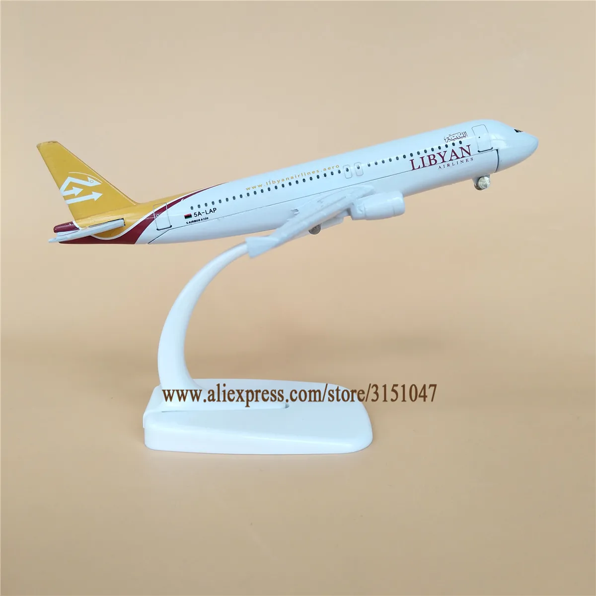 NUEVA Aleación de Metal Aérea de LIBIA Airlines, Avión Modelo Airbus 320 A320 Airways Modelo de Avión Stand de la Aeronave a los Niños los Regalos de 16cm 5