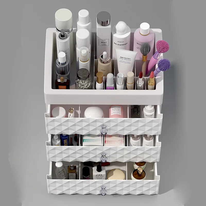 Cosméticos de Maquillaje organizador de cajón de plástico de la belleza del cuadro de uñas de escritorio de almacenamiento de la joyería de si el pincel polaco barra de labios contenedor 5