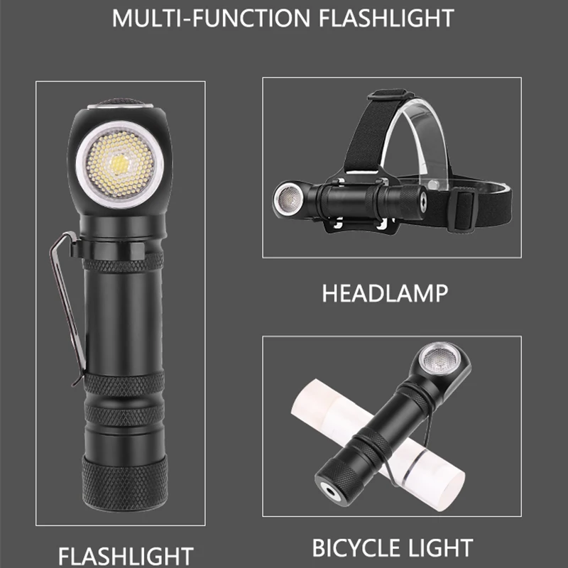 La más brillante XHP50 linterna de LED de carga magnética puede como faros 12 de la lente de la antorcha integrada 18650 de la batería multi-propósito de la iluminación 5