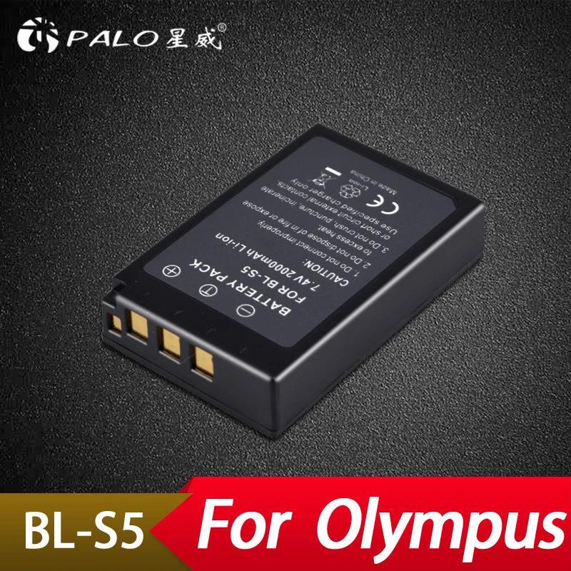 Palo 1Pc batería de 2000mAh PS-BLS5 BLS-5 BLS5 BLS-50 BLS50 Batería para Olympus E-PL2,E-PL5,E-PL6,E-PL7,E-PM2, OM-D E-M10 E-M10 II Stylus1 5